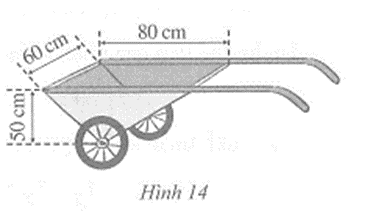 Hình 14 mô tả một xe chở hai bánh mà thùng chứa của nó