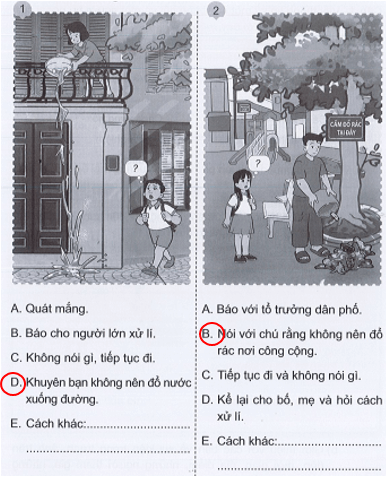 Vở bài tập Tự nhiên xã hội lớp 3 trang 11, 12, 13 Bài 4: Giữ vệ sinh xung quanh nhà ở | Cánh diều