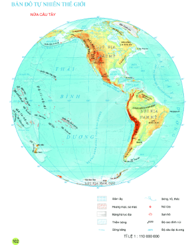 Dựa vào bản đồ Tự nhiên thế giới, kể tên một số dãy núi lớn trên thế giới