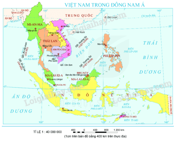 Dựa vào bản đồ Việt Nam trong Đông Nam Á ở trang 101, em hãy xác định
