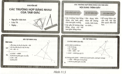 Em hãy tạo bài trình chiếu trình bày về chủ đề Các trường hợp bằng nhau của tam giác (ảnh 1)