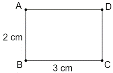 Vẽ hình chữ nhật có độ dài hai cạnh là 2 cm và 3 cm