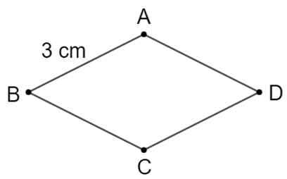 Vẽ hình thoi có độ dài cạnh 3 cm