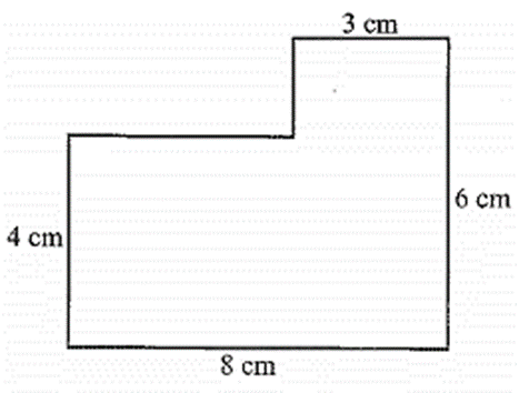 Tính diện tích và chu vi của tờ giấy với kích thước như hình vẽ