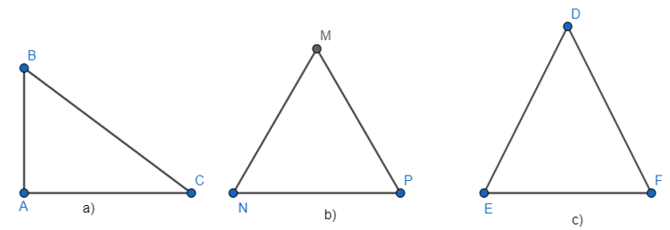 Trong các hình sau, hình nào là tam giác đều?