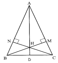 Hai đường cao BM và CN của tam giác nhọn ABC cân tại A cắt nhau ở H