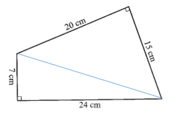 Tính thể tích một hình lăng trụ đứng có đáy là một tứ giác có hai góc vuông