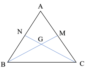Cho tam giác ABC có hai trung tuyến BM và CN cắt nhau tại G. Biết BM = CN