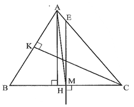Các đường cao của tam giác ABC trong hình là A. Đường EM