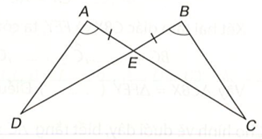 Chứng minh rằng hai tam giác ADE và BCE trong hình dưới đây bằng nhau