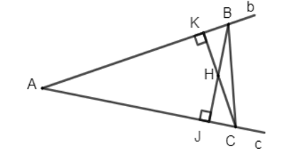 Cho hai đường thẳng không vuông góc b, c cắt nhau tại điểm A 