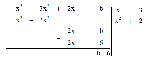 Tìm số b sao cho đa thức x^3 - 3x^2 + 2x - b chia hết cho đa thức x - 3