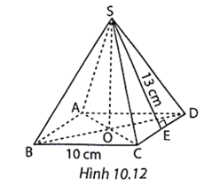 Cho hình chóp tứ giác đều S.ABCD có độ dài cạnh đáy bằng 10 cm