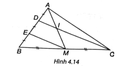 Cho tam giác ABC, trung tuyến AM. Lấy điểm D và E trên cạnh AB