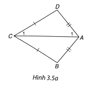 Tứ giác ABCD trong Hình 3.5 có AB = AD, CB = CD
