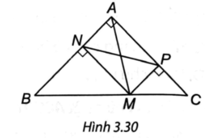 Xét một điểm M trên cạnh huyền của tam giác ABC vuông cân tại A