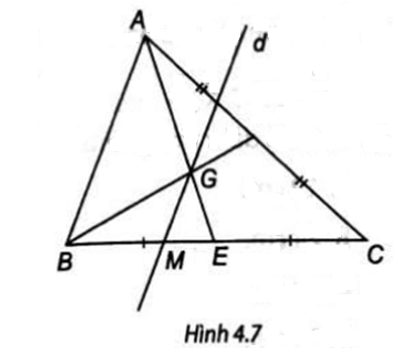 Cho tam giác ABC có trọng tâm G. Vẽ đường thẳng d qua G và song song với AB