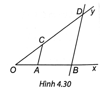 Cho góc xOy. Trên tia Ox, lấy hai điểm A và B sao cho OA = 2 cm, OB = 5 cm