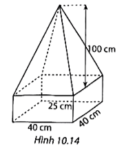 Một khối bê tông có dạng như Hình 10.14. Phần dưới của khối bê tông có dạng hình hộp chữ nhật