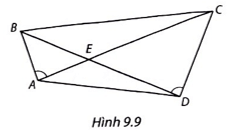 Cho các điểm A, B, C, D, E như Hình 9.9. Biết rằng góc BAC = góc CDB, hãy chứng minh rằng ∆AED ᔕ ∆BEC