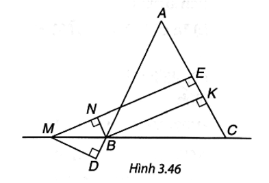 Cho tam giác ABC cân tại A; M là một điểm thuộc đường thẳng BC