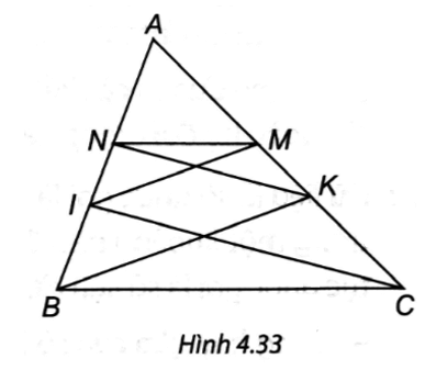 Cho tam giác ABC, điểm I thuộc cạnh AB, điểm K thuộc cạnh AC