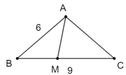 Cho tam giác cân ABC có độ dài các cạnh là AB = AC = 6 cm và BC = 9 cm