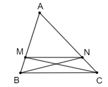 Cho hai điểm M, N lần lượt nằm trên hai cạnh AB, AC của tam giác ABC sao cho AM.AB = AN.AC