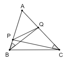 Cho tam giác ABC và hai điểm P, Q lần lượt nằm trên các cạnh AB và AC
