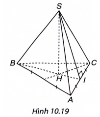 Chọn phương án đúng. Trung đoạn của hình chóp tam giác đều trong Hình 10.19 là