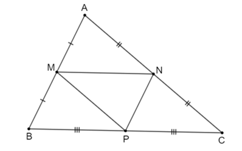 Cho tam giác ABC có chu vi là 32 cm. Gọi M, N, P lần lượt