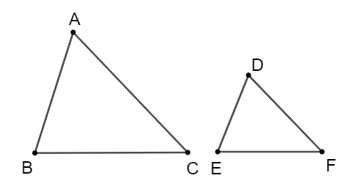 Chọn phương án đúng. Với hai tam giác bất kì ABC và DEF thỏa mãn