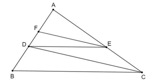Cho tam giác ABC có AB = 9 cm, D là điểm thuộc cạnh AB