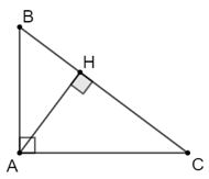 Chọn phương án đúng. Cho tam giác ABC vuông tại A và có đường cao AH
