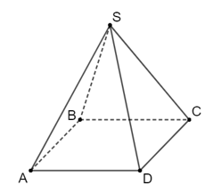 Chọn phương án đúng. Một hình chóp tứ giác đều có diện tích đáy bằng 36 cm^2