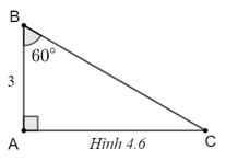 Cho tam giác vuông có một góc nhọn 60 độ và cạnh kề với góc 60 độ bằng 3 cm