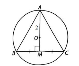 Cho tam giác đều ABC nội tiếp đường tròn (O) bán kính 2 cm. Tính độ dài các cạnh của tam giác ABC