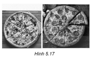 Có hai chiếc bánh pizza hình tròn (H.5.17). Chiếc bánh thứ nhất có đường kính 16 cm