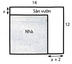 Bác An có một mảnh đất hình chữ nhật có chiều dài 14 m và chiều rộng 12 m