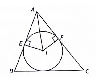 Cho đường tròn (I) nội tiếp tam giác ABC với các tiếp điểm trên các cạnh AB, AC lần lượt là E, F