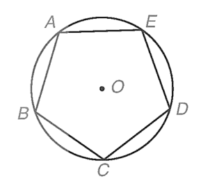 Cho ngũ giác đều ABCDE nội tiếp đường tròn (O) như hình bên. Hãy tìm một phép quay thuận chiều tâm O