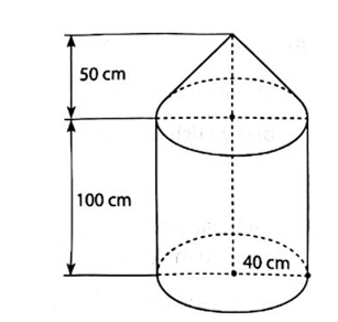 Một dụng cụ có gồm một phần có dạng hình trụ và một phần có dạng hình nón