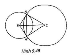 Cho tam giác vuông ABC ( góc A vuông ). Vẽ hai đường tròn (B; BA) và (C; CA) cắt nhau tại A và A'