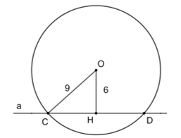 Chọn phương án đúng. Cho đường thẳng a và một điểm O cách a một khoảng bằng 6 cm