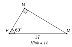 Chọn phương án đúng. Cho tam giác vuông MNP như Hình 4.14. Tìm khẳng định sai trong các khẳng định sau